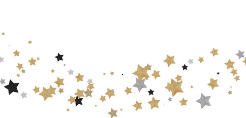A Shower of Celestial Beauty: 3D Gold Stars Rain Illustration Bedazzles