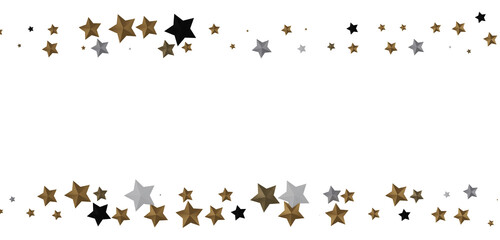 A Shower of Celestial Beauty: 3D Gold Stars Rain Illustration Bedazzles
