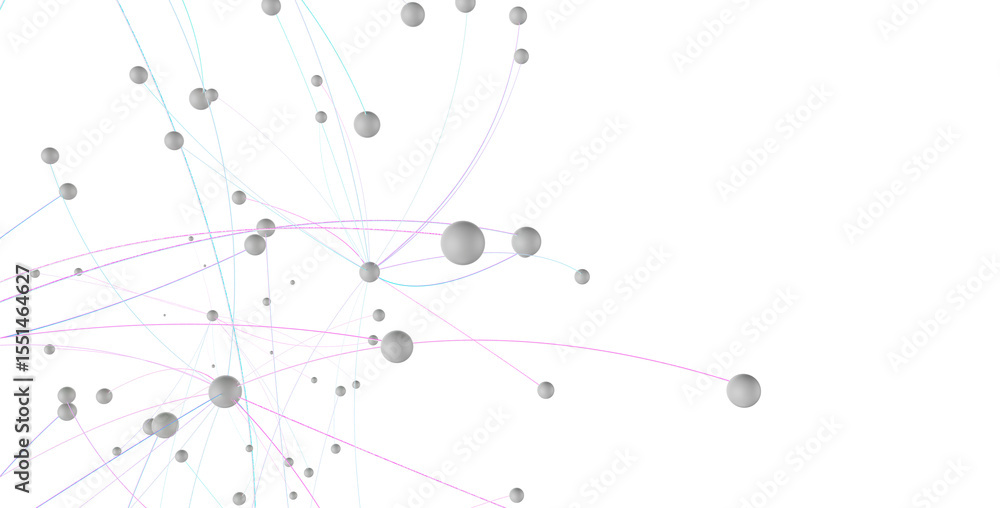 Aufkleber Abstract plexus blue geometry background. Digital technology network connection concept. 3D rendered illustration