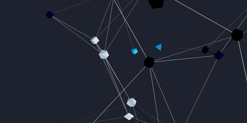 Modern abstract background with connected shapes. Ideal for tech, network, and data concepts.