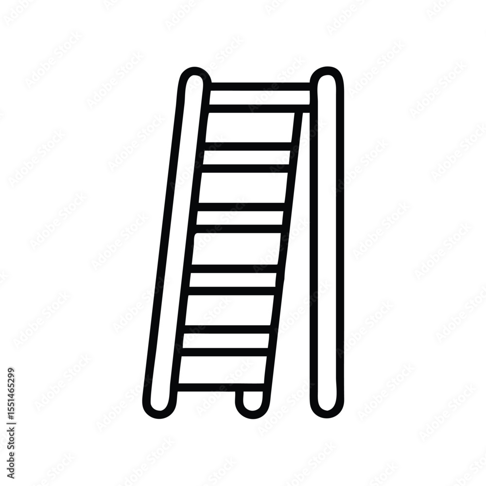 Poster find step ladder vector image for construction work and home improvement projects with simple line a