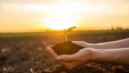 hand holding a plant