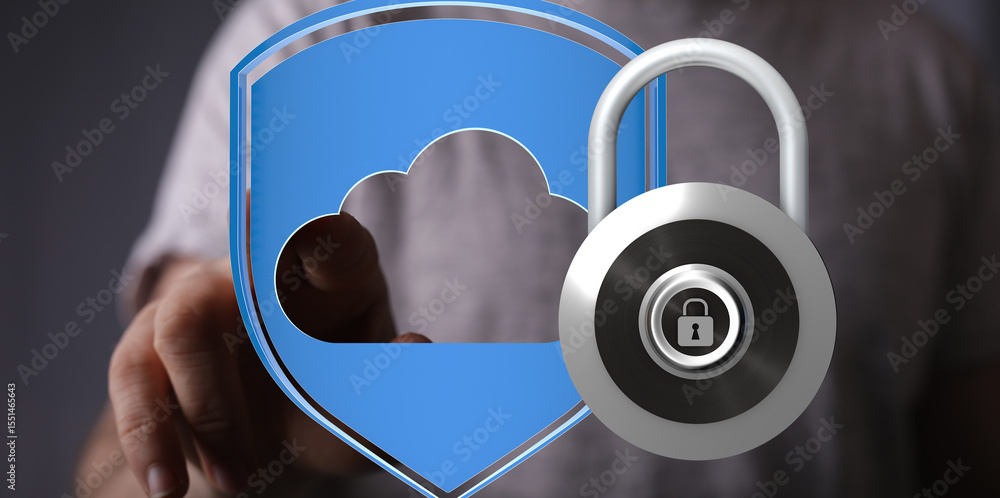 Poster Safeguard your cloud data with robust security measures.  Encryption, access controls, and threat monitoring.