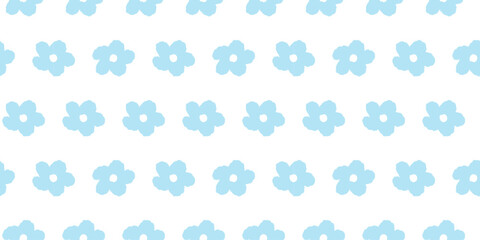 Cute seamless pattern drawn spring blue flowers. floral design for print, clothing, wallpaper