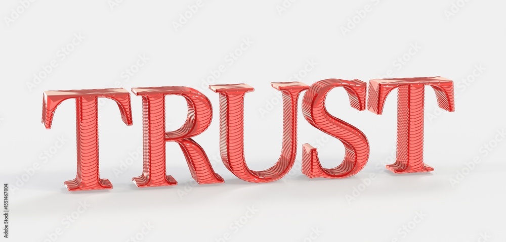 Aufkleber high-quality stock photo of the word trust in 3d red textured letters. ideal for concepts of reliabi
