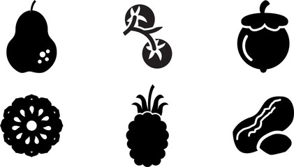 Modern Rounded Filled Fruits Icon Set