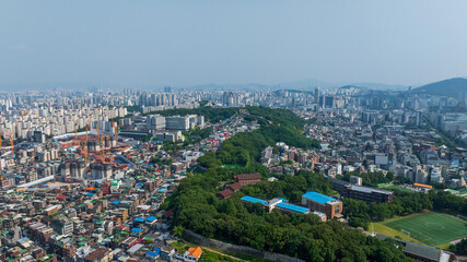 Aerial view of Hyehwa-dong, Jongno-gu, Seoul, South Korea