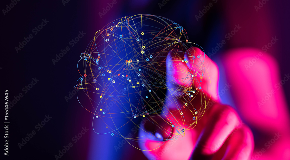Aufkleber Abstract background image of a global network connection. Ideal for technology, data, and connectivity concepts.