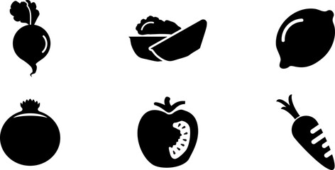 Modern Rounded Filled Fruits Icon Set