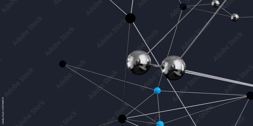 Poster Modern abstract image depicting a network connection. Ideal for technology, business, and global concepts.