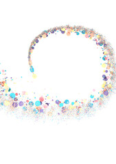 Sunburst and colorful confetti background frame illustration