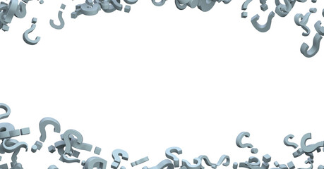 question marks background. 3D Rendering.