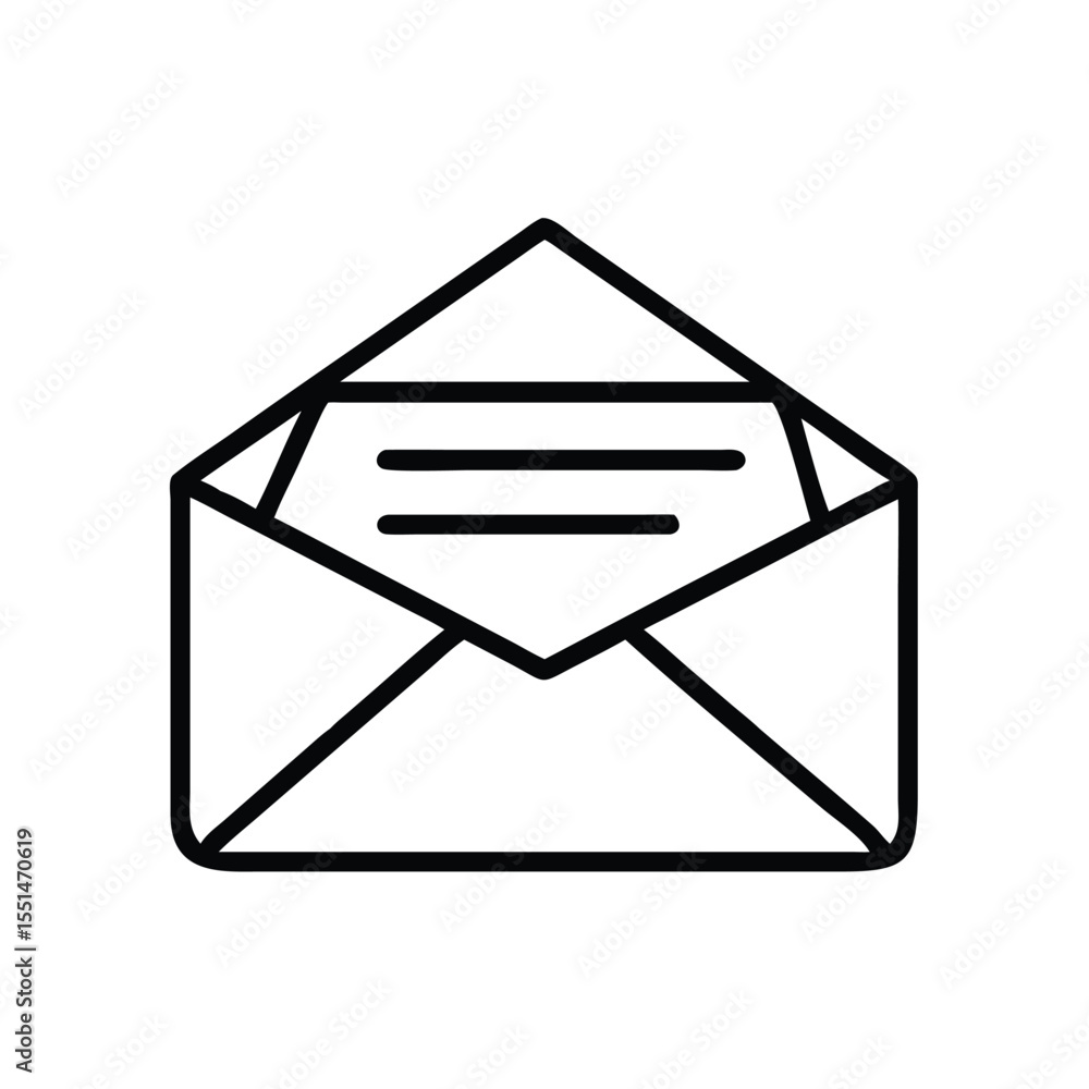 Aufkleber open mail envelope icon vector illustration for message contact and communication design