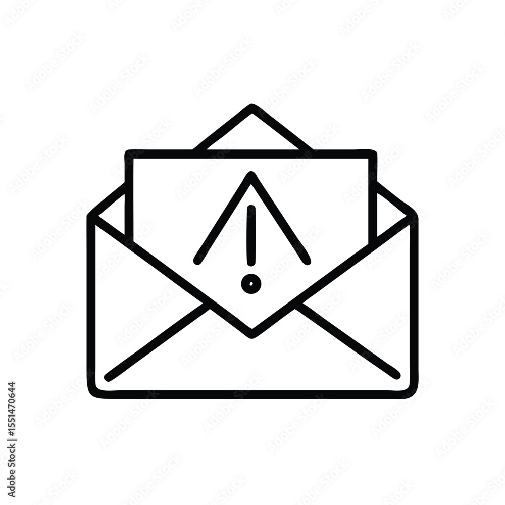 Poster email alert notification icon vector for spam warning message and security threat mail