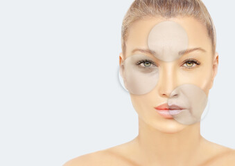 Signs of skin aging,signs of premature aging, Wrinkles and fine lines,Age spots,Sagging skin,Dehydrated skin,eyelid area