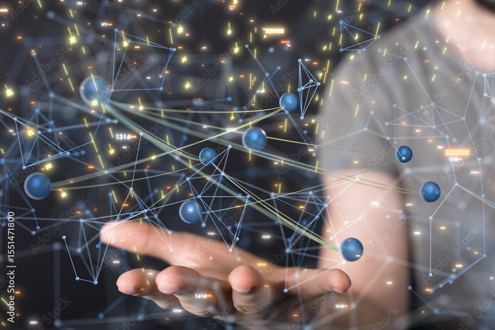 Aufkleber conference digital network and data concept 3d