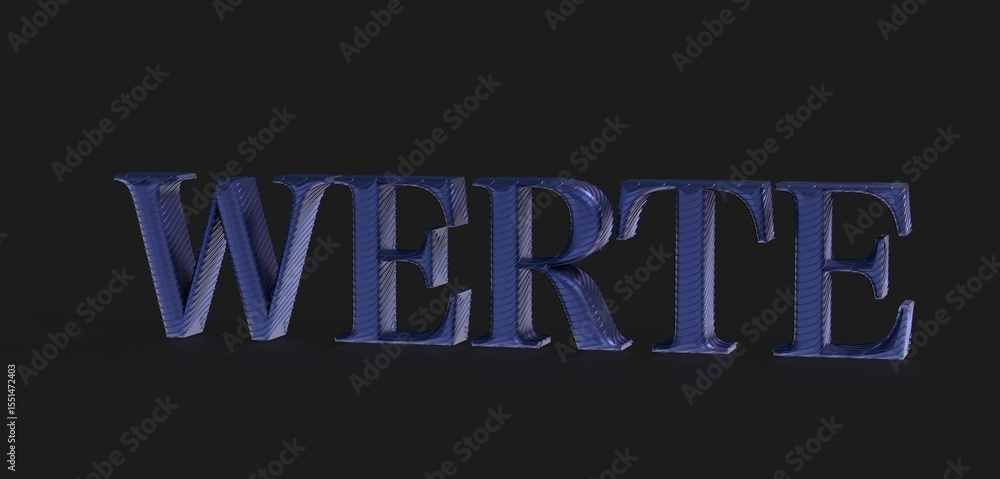 Fototapete high-quality 3d rendering of the german word 'werte,' meaning values, ideal for concepts of ethics, 
