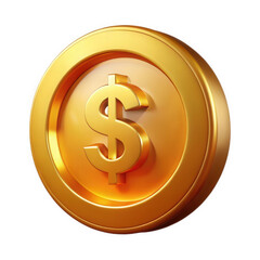 Obraz premium Shiny golden coin with dollar symbol isolated on black background