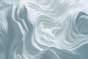 Obraz premium Smooth white abstract texture, flowing wave pattern, soft folds, minimalistic design, glossy surface, modern art, calming and serene visual
