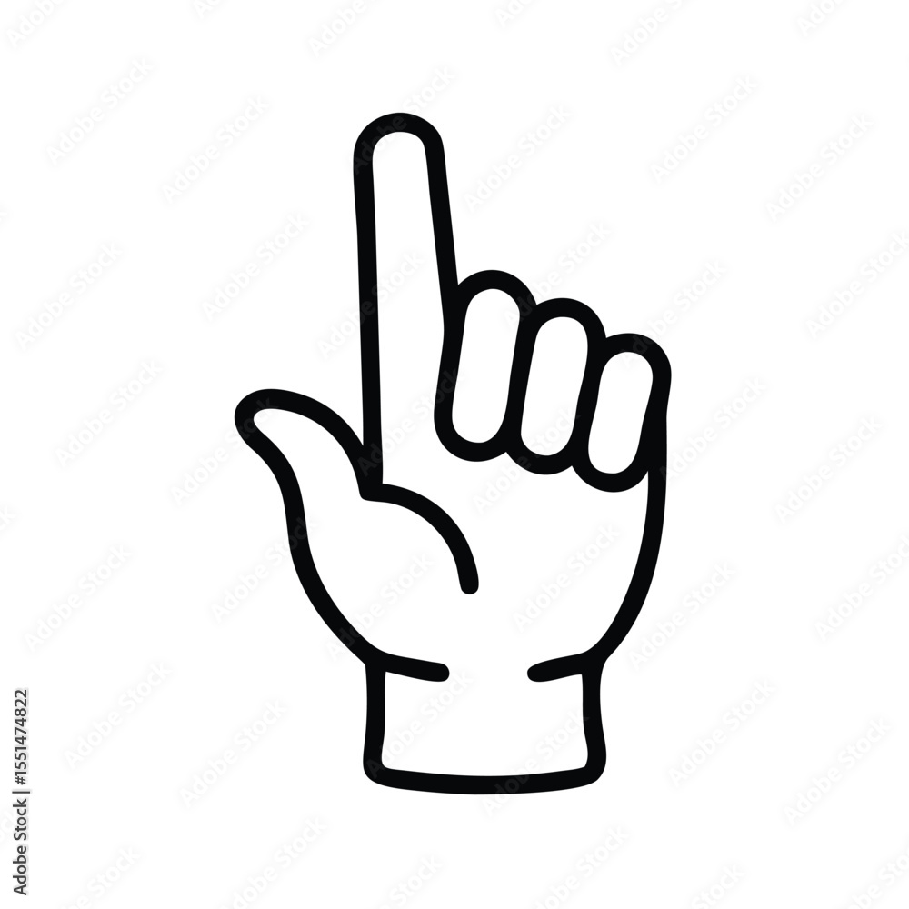 Poster hand pointer icon vector illustration finger pointing up gesture symbol direction sign graphic desig