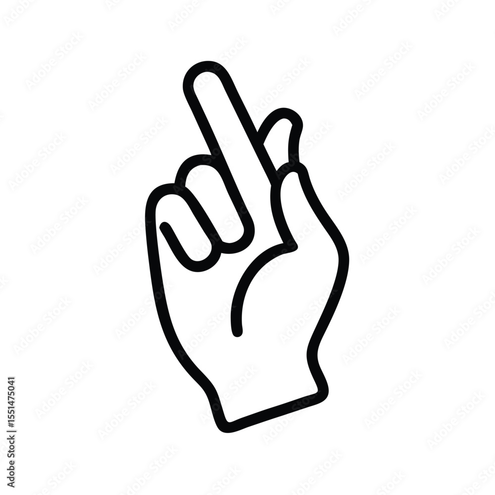 Aufkleber find hand gesture outline vector graphic design for creative projects and artistic presentations res