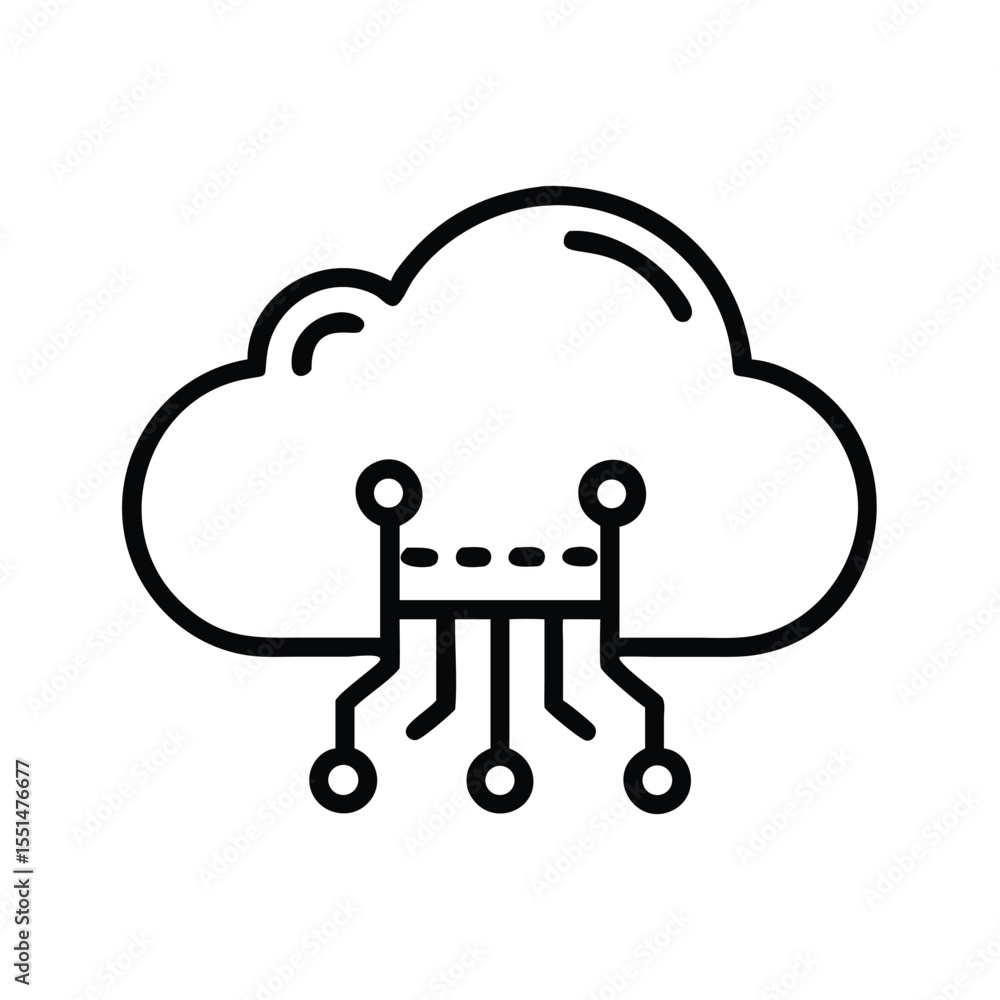 Poster cloud computing technology concept for digital data storage and network connection infrastructure de