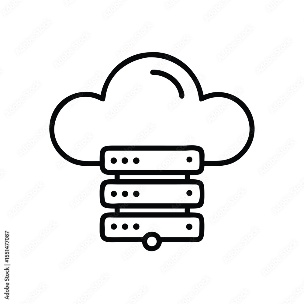 Fototapete cloud server hosting data storage network technology computing system information center icon vector