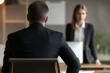 Professional Meeting Between Two Business Individuals in an Office