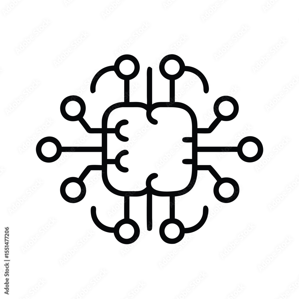 Poster circuit board technology icon for electronic components and engineering design and computer hardware