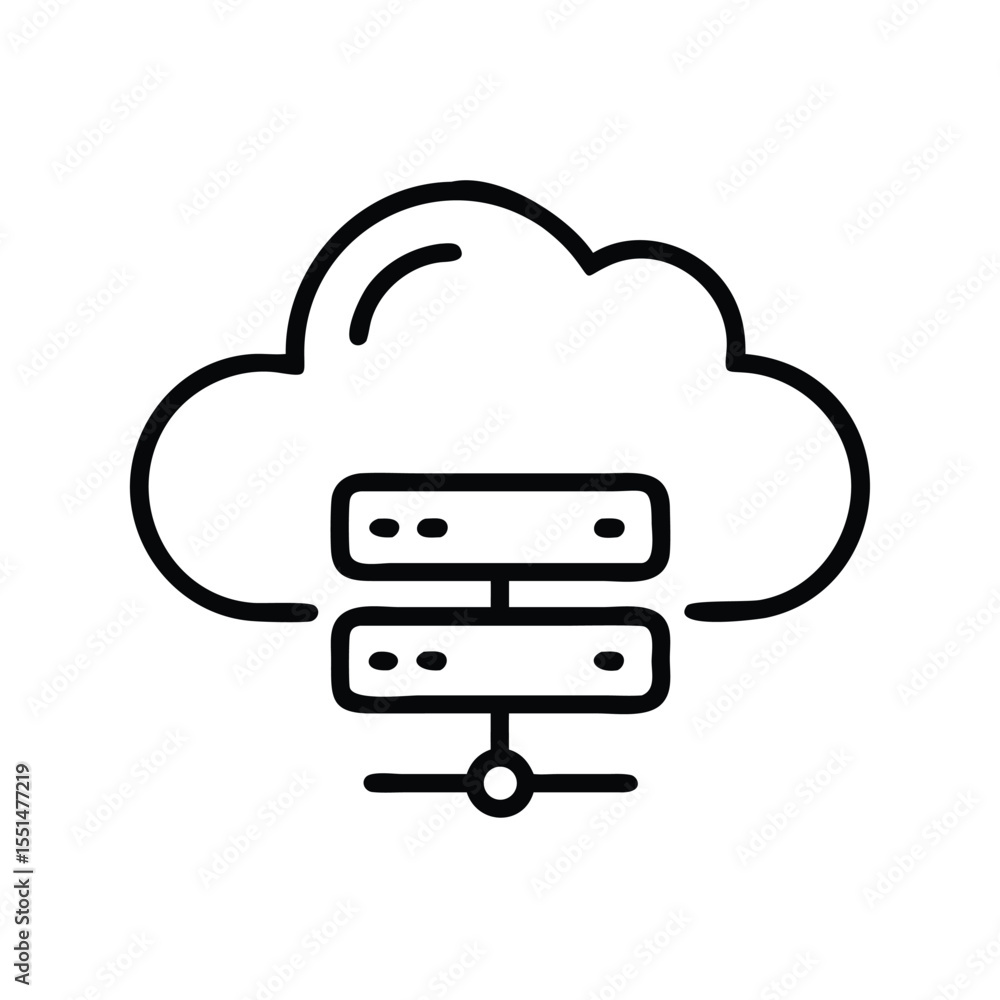 Poster Cloud computing server data storage network technology and database system icon for digital business