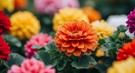 red and yellow dahlia