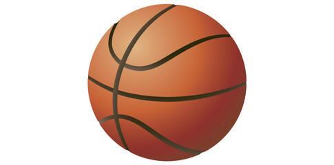 Realistic Basketball On White Background, Sports Equipment Vector Illustration.	