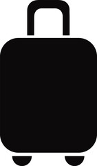 Obraz premium Black rolling suitcase icon representing travel and business trips