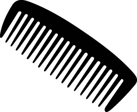 Black comb silhouette for hair care and styling