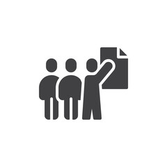 Project assignment solid vector icon