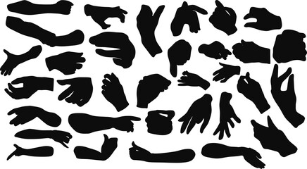 手のパーツのグラフィック素材のイラストセット
