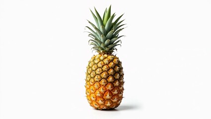 Fototapeta premium Fresh ripe pineapple on a white background highlighting its vibrant colors