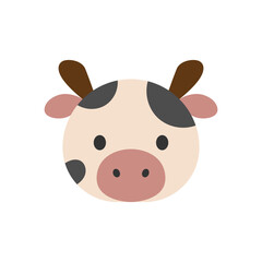 Cute vector illustration of Cow head