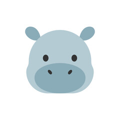 Cute vector illustration of Hippopotamus head