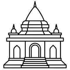 Minimal Temple Outline Vector
