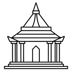 Minimal Temple Outline Vector