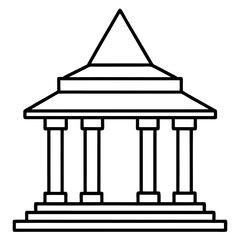 Minimal Temple Outline Vector