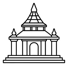Minimal Temple Outline Vector
