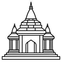 Minimal Temple Outline Vector