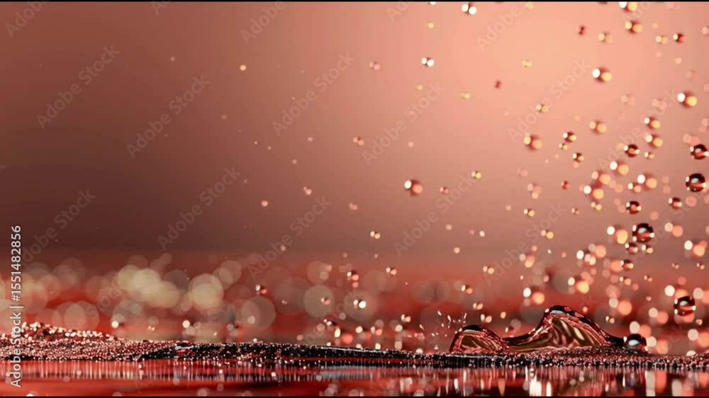 Poster captivating water droplets splash on reflective surface, creating vibrant light and color with mesme
