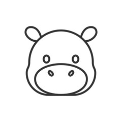 Cute vector illustration of Hippopotamus head