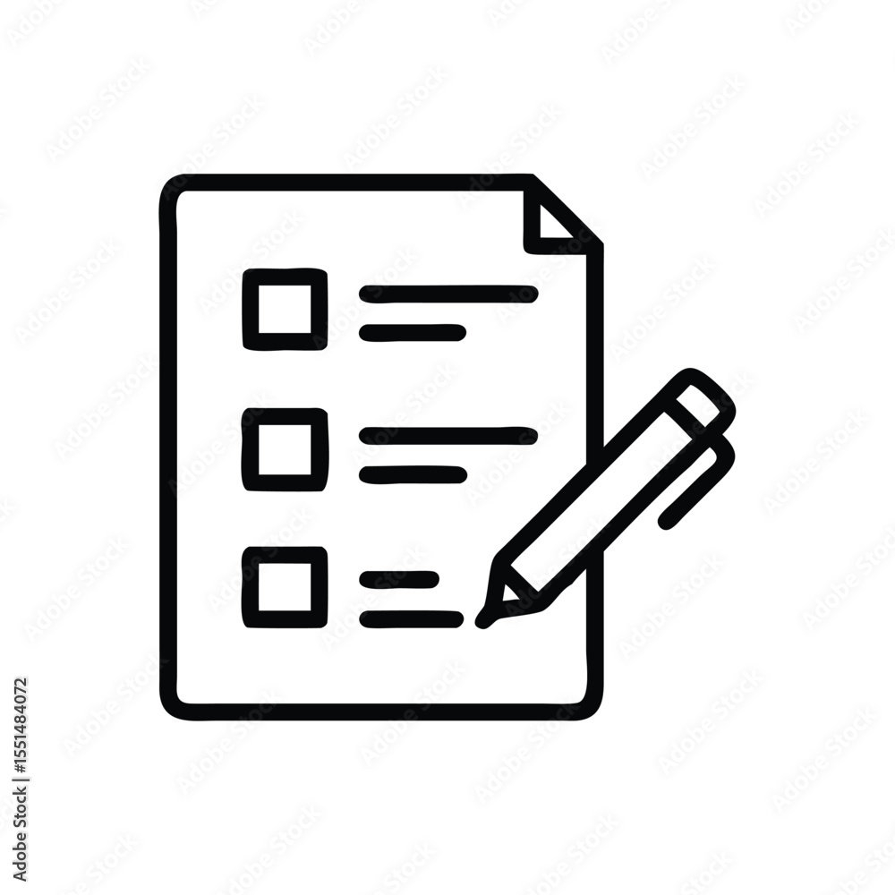 Poster checklist icon vector illustration for task management and to do list application and planning desig