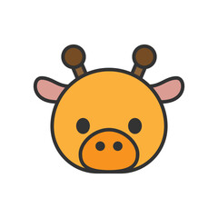 Cute vector illustration of Giraffe head