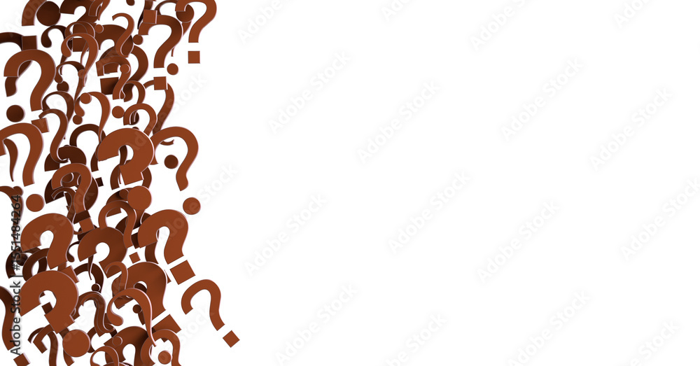 Poster question marks, original 3d rendering