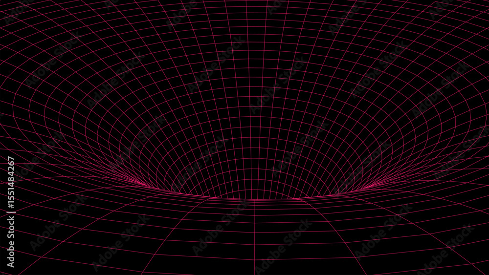 Aufkleber abstract wireframe tunnel. light science wormhole. vector 3d portal grid. futuristic fantasy funnel.